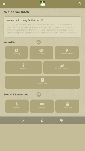 Android application Living Faith Church Houston screenshort
