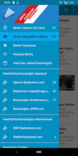 Android application Berita Bulutangkis Indonesia : screenshort