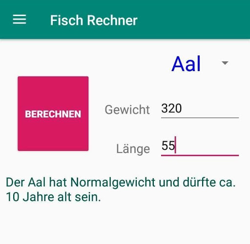 Android application Fisch Rechner screenshort