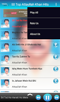 screenshot of 50 Top Attaullah Khan Hits