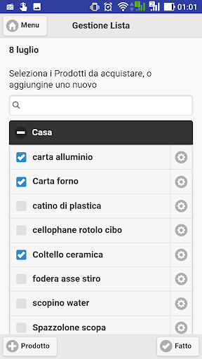 GiSpesa - Shopping list Screen 2
