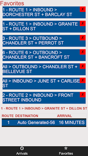 Android application Worcester WRTA Bus Tracker screenshort