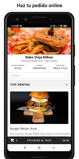 Android application Baka Vieja Burger Shop screenshort
