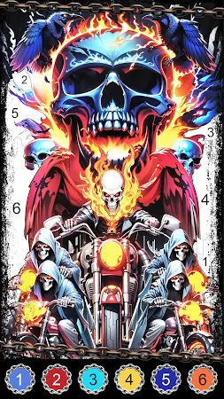 Game screenshot Dark Skeleton Color by number mod apk