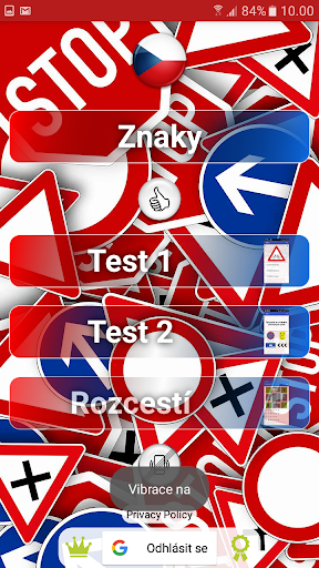 Android application Dopravní značky screenshort