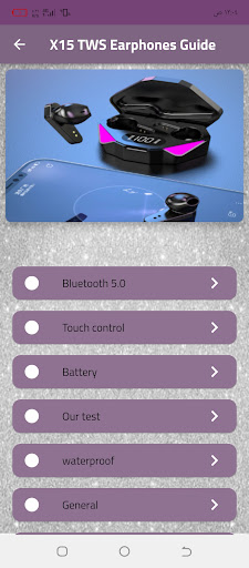 Android application X15 TWS Earphones Guide screenshort