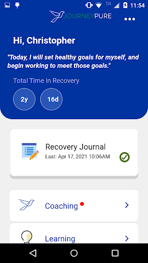 JourneyPure Coaching Screen 2