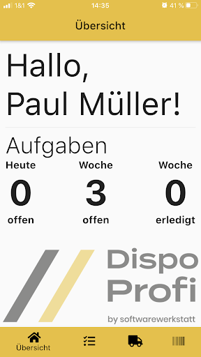 Android application dispoprofi screenshort