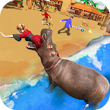 Angry Hippo Attack Simulator-City & Beach Attack icon