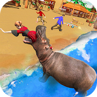Angry Hippo Attack Simulator-City & Beach Attack