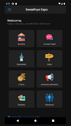 Android application EdvenswaEvents screenshort