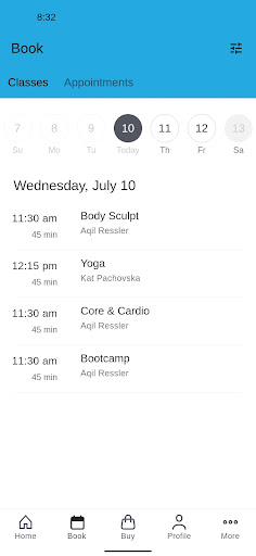 Trophy Fitness Club Screen 2