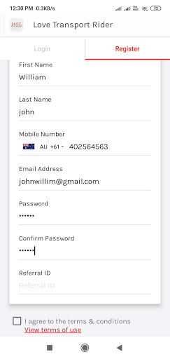 Android application LOVE TRANSPORT AUSTRALIA MADE screenshort