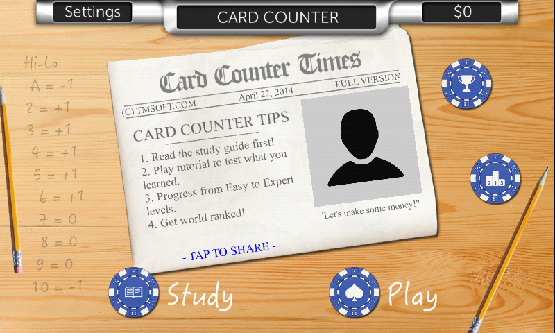 Android application Card Counter screenshort