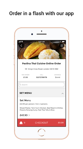 Android application Paolina Thai Cuisine screenshort