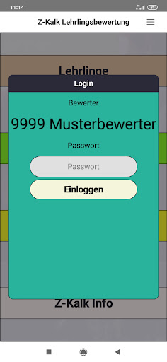 Android application ZKalk Lehrlingsbewertung screenshort
