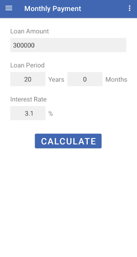 Android application Home Loan Calculator screenshort