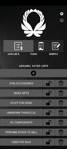 Android application KeyList screenshort