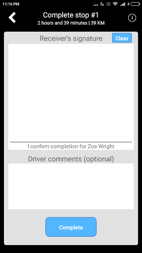 PACKAGE.AI Driver App Screen 2