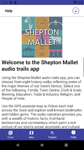 Android application Shepton Mallet Heritage Trails screenshort