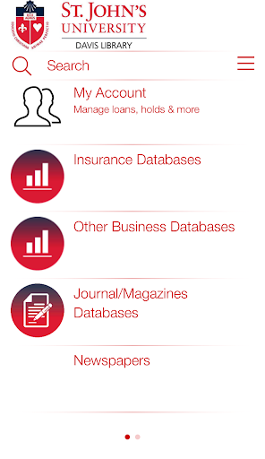 Android application SJU Davis Library screenshort