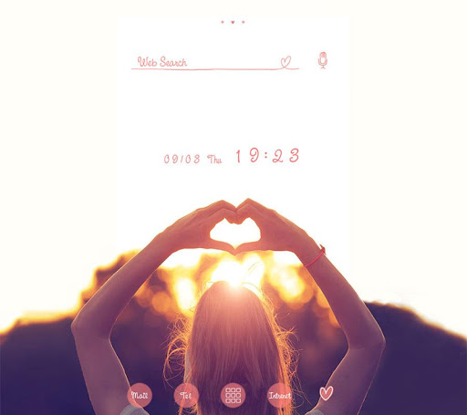 Android application Cute Theme-Hand Heart- screenshort