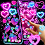 Neon hearts live wallpaper