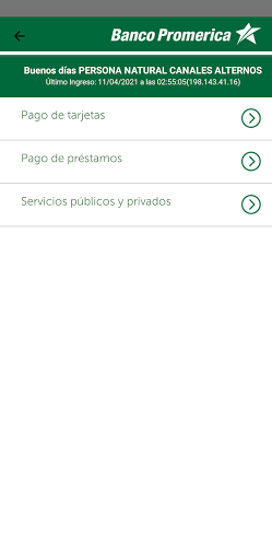 Banco Promerica Móvil Screenshot