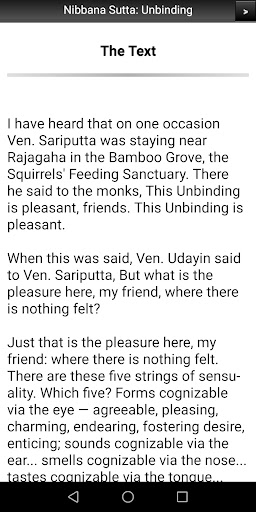 Nibbana Sutta: Unbinding Screen 2
