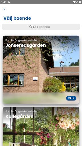 Android application Partille dagverksamheter screenshort