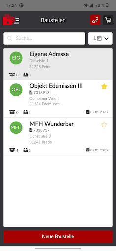 Android application Baustoff Brandes screenshort
