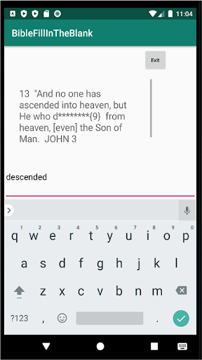 BibleFillInTheBlank Screen 3