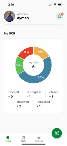 Android application NCR Tracker screenshort