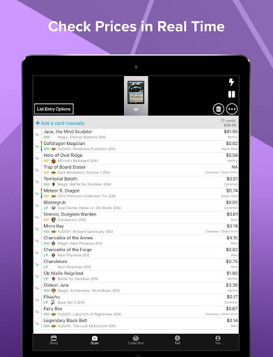 Screenshot of TCGplayer