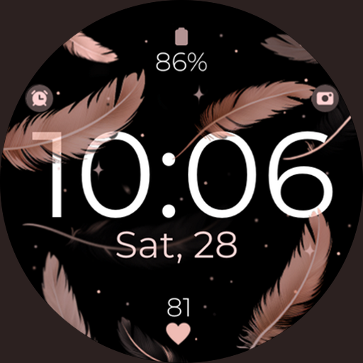 Feathers Rose Gold watch face logo