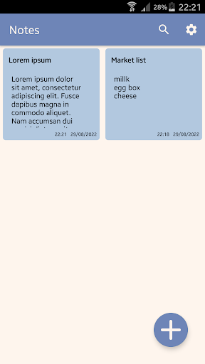 Android application Notes screenshort