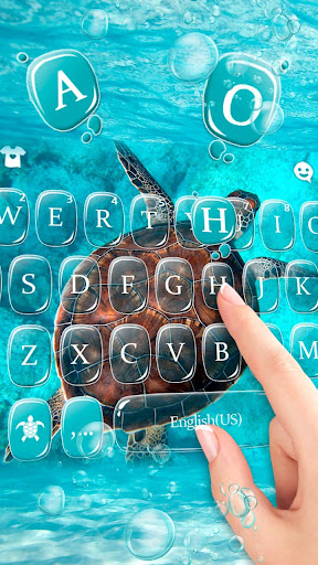Blue Sea Turtle Keyboard Theme Screen 3