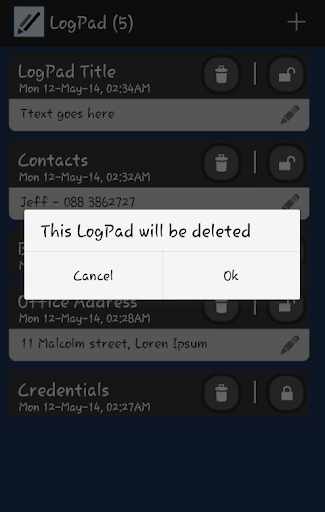 LogPad Screen 3