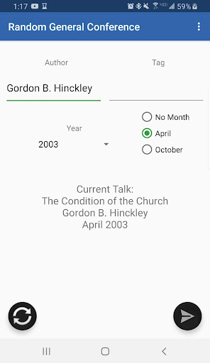 Android application Random General Conference Talk screenshort