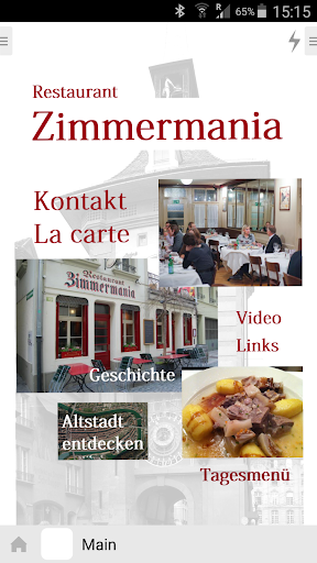 Android application Restaurant Zimmermania screenshort