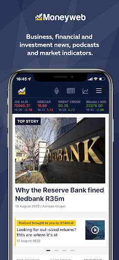 Android application Moneyweb News screenshort