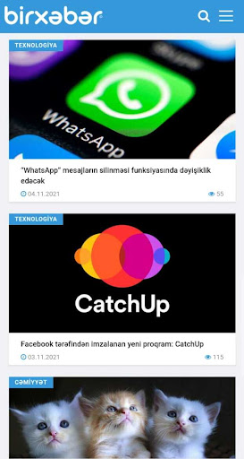 Android application Bir Xeber screenshort