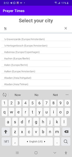 Prayer time Prayer times Azan Screen 3