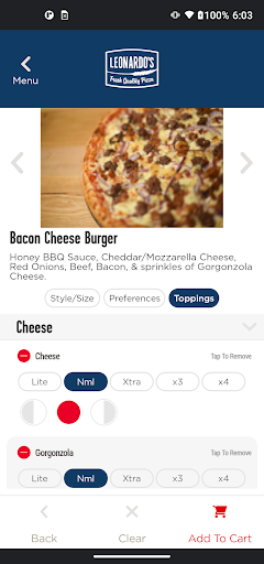 Screenshot of Leonardo's Pizza