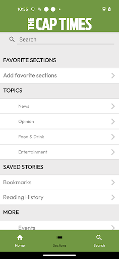 Screenshot of Cap Times