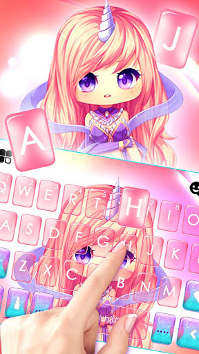 Cute Unicorn Girl Keyboard The Screen 2