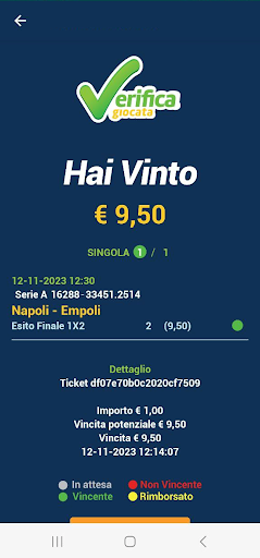 Verifica Giocata - Scommessa screenshot 7