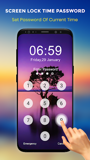 Android application Live Time Password Lock Screen screenshort