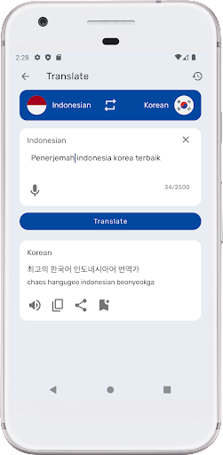 Android application Penerjemah Bahasa Korea screenshort