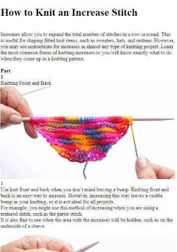 Android application Knitting Tutorials Guide screenshort